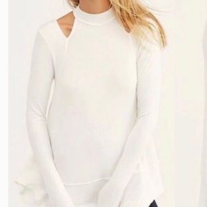 Free People Large White Down Town Tunic Top